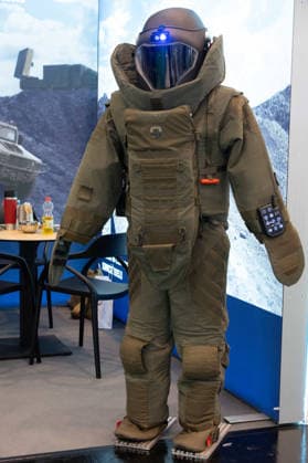 Protective suits for explosive ordnance disposal teams, bomb disposal, EUDEX Euro Defense Expo, on September 22, 2026, at Messe Essen in Germany
