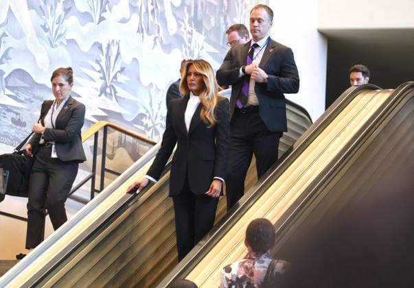 UNGA 81 - Melania Trump Leaving UN Headquarters First Lady Melania Trump leaving after President Donald Trump speaks at the United Nations General Assembly 81st session General Debate at the UN Headquarters on Tuesday, September 22, 2026 in New York City. Photo by Charles Guerin ABACAPRESS.COM New York City United States  Copyright: xGuerinxCharles ABACAx