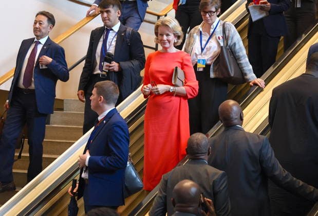 UNGA 81 - Queen Mathilde of Belgium Leaving UN Headquarters Queen Mathilde of Belgium leaving after President Donald Trump speaks at the United Nations General Assembly 81st session General Debate at the UN Headquarters on Tuesday, September 22, 2026 in New York City. Photo by Charles Guerin ABACAPRESS.COM New York City United States  Copyright: xGuerinxCharles ABACAx
