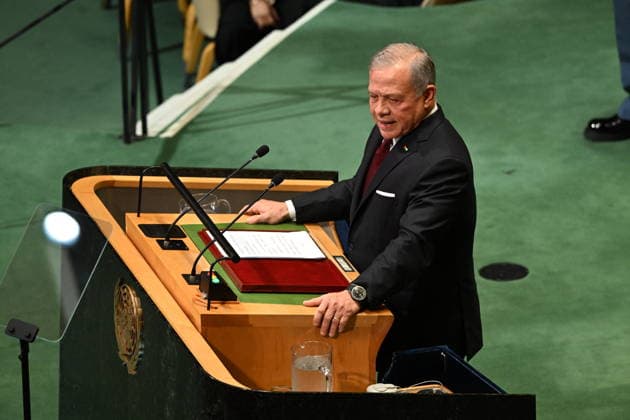 King Abdullah II of Jordan Addresses the United Nations General Assembly King Abdullah II ibn Al Hussein, King of the Hashemite Kingdom of Jordan, addresses the opening of the 81st Session of the United Nations General Assembly at United Nations Headquarters in New York, New York, USA on Tuesday, 22 September, 2026. Photo by Kyle Mazza CNP ABACAPRESS.COM New York New York United States  Copyright: xCNP ABACAx
