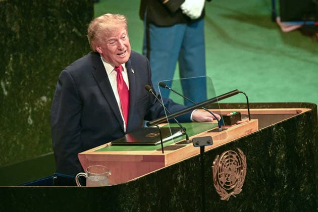 United States President Donald J Trump addresses the opening of the 81st Session of the United Nations General Assembly at United Nations Headquarters in New York, New York, USA on Tuesday, 22 September, 2026. Copyright: xKylexMazzax xCNPx MediaPunchx
