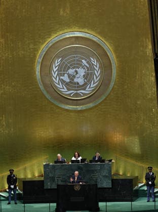 Turkish President Recep Tayyip Erdogan addresses UN General Assembly in New York NEW YORK, UNITED STATES - SEPTEMBER 22: (----EDITORIAL USE ONLY - MANDATORY CREDIT - TURKISH PRESIDENCY MURAT KULA HANDOUT - NO MARKETING NO ADVERTISING CAMPAIGNS - DISTRIBUTED AS A SERVICE TO CLIENTS----) Turkish President Recep Tayyip Erdogan addresses the 81st session of the United Nations General Assembly, which brings together leaders and senior representatives of UN member states in New York, United States, on September 22, 2026. TUR Presidency Murat Kula Anadolu New York United States. Editorial use only. Please get in touch for any other usage.  Copyright: x2026xAnadoluxTURxPresidency MuratxKulax