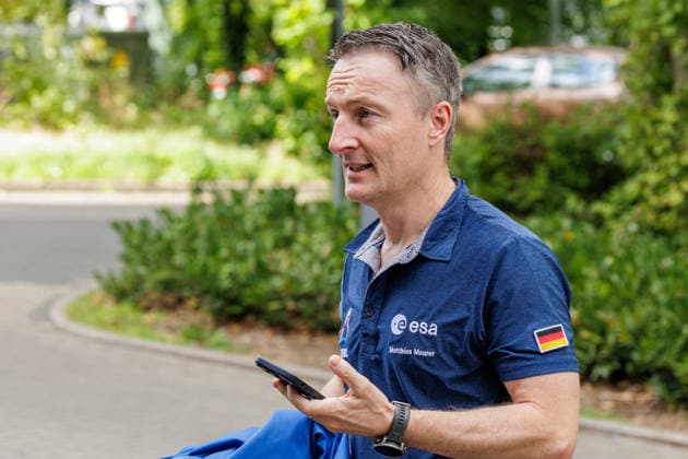 September 22, 2026, Mönchengladbach: ESA astronaut Dr. Matthias Maurer in discussion with representatives of t