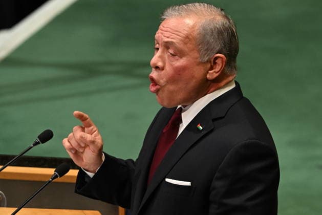 King Abdullah II of Jordan Addresses the United Nations General Assembly King Abdullah II ibn Al Hussein, King of the Hashemite Kingdom of Jordan, addresses the opening of the 81st Session of the United Nations General Assembly at United Nations Headquarters in New York, New York, USA on Tuesday, 22 September, 2026. Credit: Kyle Mazza CNP New York New York United States of America EDITORIAL USE ONLY Copyright: xx KMZ_0204 KylexMazzax-xCNPx cnpphotos340573