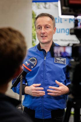 September 22, 2026, Mönchengladbach: ESA astronaut Dr. Matthias Maurer in discussion with representatives of t