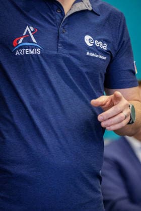 September 22, 2026, Mönchengladbach: ESA astronaut Dr. Matthias Maurer in conversation with representatives of