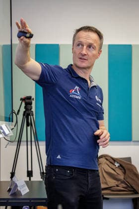 September 22, 2026, Mönchengladbach: ESA astronaut Dr. Matthias Maurer in conversation with representatives of
