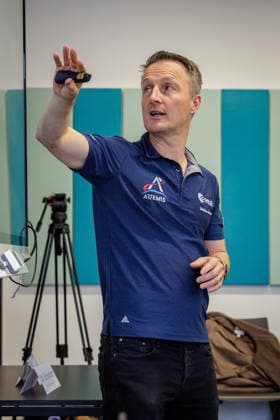 September 22, 2026, Mönchengladbach: ESA astronaut Dr. Matthias Maurer in conversation with representatives of