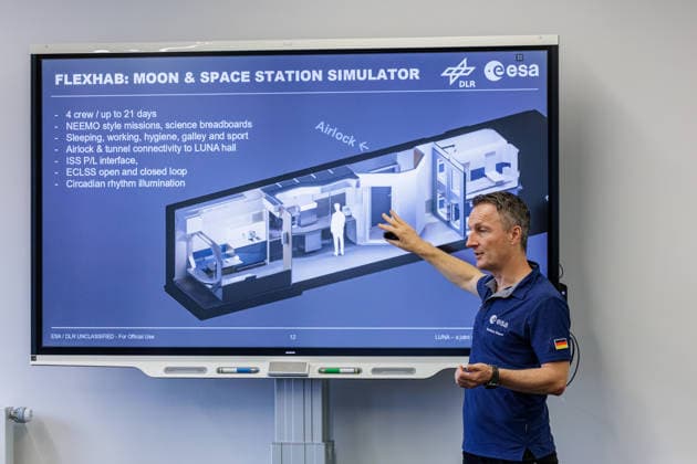 September 22, 2026, Mönchengladbach: ESA astronaut Dr. Matthias Maurer in conversation with representatives of