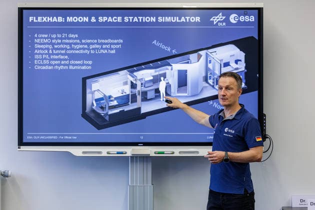 September 22, 2026, Mönchengladbach: ESA astronaut Dr. Matthias Maurer in conversation with representatives of