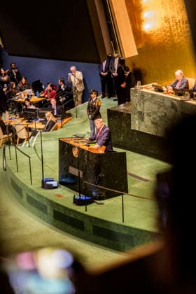 Speech by U.S. President Donald Trump at the UN General Assembly, September 22, 2026. Photographed on behalf of the Federal Foreign Office, New York City, New York Copyright: xDominikxButzmannx