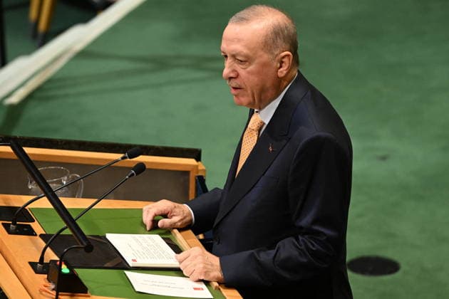 President Erdogan of Türkiye Addresses the United Nations General Assembly President Recep Tayyip Erdogan of the Republic of Türkiye, addresses the opening of the 81st Session of the United Nations General Assembly at United Nations Headquarters in New York, New York, USA on Tuesday, 22 September, 2026. Photo by Kyle Mazza CNP ABACAPRESS.COM New York New York United States  Copyright: xCNP ABACAx