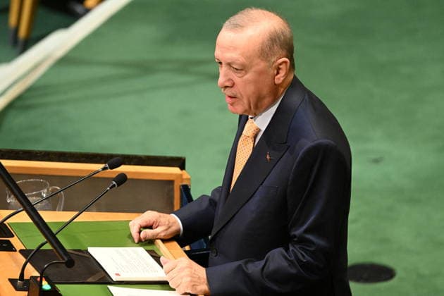 President Erdogan of Türkiye Addresses the United Nations General Assembly President Recep Tayyip Erdogan of the Republic of Türkiye, addresses the opening of the 81st Session of the United Nations General Assembly at United Nations Headquarters in New York, New York, USA on Tuesday, 22 September, 2026. Photo by Kyle Mazza CNP ABACAPRESS.COM New York New York United States  Copyright: xCNP ABACAx