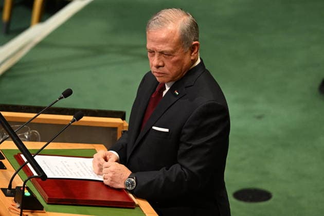 King Abdullah II of Jordan Addresses the United Nations General Assembly King Abdullah II ibn Al Hussein, King of the Hashemite Kingdom of Jordan, addresses the opening of the 81st Session of the United Nations General Assembly at United Nations Headquarters in New York, New York, USA on Tuesday, 22 September, 2026. Photo by Kyle Mazza CNP ABACAPRESS.COM New York New York United States  Copyright: xCNP ABACAx