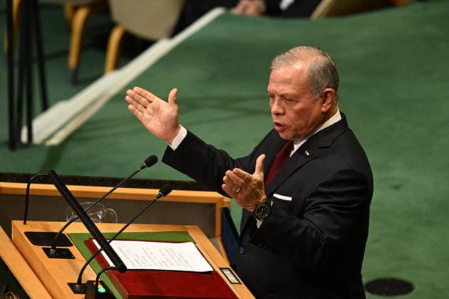 King Abdullah II of Jordan Addresses the United Nations General Assembly King Abdullah II ibn Al Hussein, King of the Hashemite Kingdom of Jordan, addresses the opening of the 81st Session of the United Nations General Assembly at United Nations Headquarters in New York, New York, USA on Tuesday, 22 September, 2026. Photo by Kyle Mazza CNP ABACAPRESS.COM New York New York United States  Copyright: xCNP ABACAx