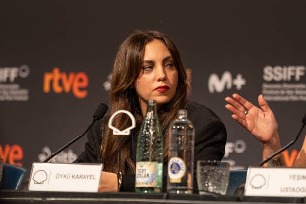 74th San Sebastian International Film Festival SAN SEBASTIAN, SPAIN - SEPTEMBER 22: Turkish actress Oyku Karayel attends the press conference after premiere of the Turkish film Artakalan in San Sebastian of Spain on September 22, 2026. The film Artakalan , written and directed by Yesim Ustaoglu is in selected for the festival s official program. Javi Julio Anadolu San Sebastian Spain. Editorial use only. Please get in touch for any other usage.  Copyright: x2026xAnadoluxJavixJuliox