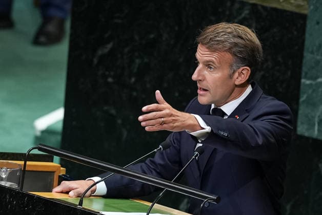 81st United Nations General Assembly NEW YORK, UNITED STATES - SEPTEMBER 22: President of France, Emmanuel Macron delivers a speech during the 81st United Nations General Assembly (UNGA) in New York, United States, on September 22, 2026. Mehmet Eser Anadolu New York United States. Editorial use only. Please get in touch for any other usage.  Copyright: x2026xAnadoluxMehmetxEserx
