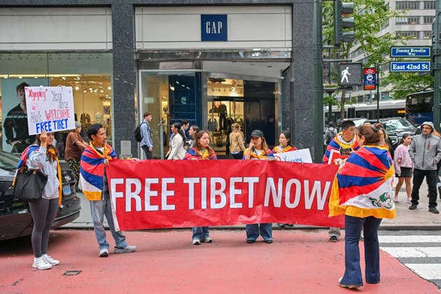 Tibetan activists protest near UN Headquarters in New York NEW YORK, UNITED STATES - SEPTEMBER 22: Demonstrators gather near the United Nations headquarters in New York, United States, to protest a new law mandating the use of Mandarin in schools and institutions, which Tibetan activists say threatens their identity, culture and native language, ahead of the 81st session of the UN General Assembly, on September 22, 2026. Waleed Zein Anadolu New york United States. Editorial use only. Please get in touch for any other usage.  Copyright: x2026xAnadoluxWaleedxZeinx