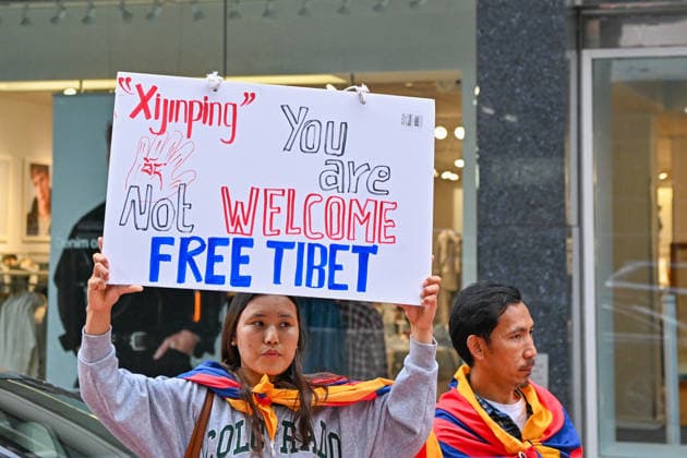 Tibetan activists protest near UN Headquarters in New York NEW YORK, UNITED STATES - SEPTEMBER 22: Demonstrators gather near the United Nations headquarters in New York, United States, to protest a new law mandating the use of Mandarin in schools and institutions, which Tibetan activists say threatens their identity, culture and native language, ahead of the 81st session of the UN General Assembly, on September 22, 2026. Waleed Zein Anadolu New york United States. Editorial use only. Please get in touch for any other usage.  Copyright: x2026xAnadoluxWaleedxZeinx