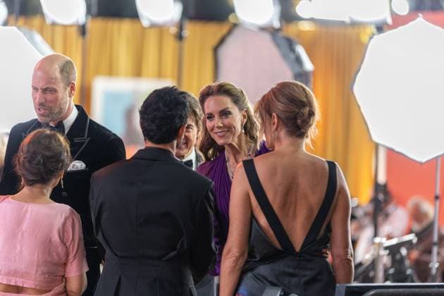 September 22, 2026, London, United Kingdom: Prince William (L), and Catherine Princess of Wales speaks to cast member, Riz Ahmed at the Global Film Premiere of Digger, in Leicester Square, London.Cast and guests and members of the Royal Family attend the Global Film Premiere of Digger, in Leicester Square, London London United Kingdom - ZUMAs197 20260922_aaa_s197_142 Copyright: xPhilxLewisx