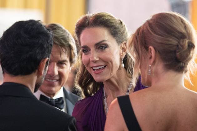 September 22, 2026, London, United Kingdom: Catherine Princess of Wales speaks to cast member, Riz Ahmed at the Global Film Premiere of Digger, in Leicester Square, London.Cast and guests and members of the Royal Family attend the Global Film Premiere of Digger, in Leicester Square, London London United Kingdom - ZUMAs197 20260922_aaa_s197_131 Copyright: xPhilxLewisx