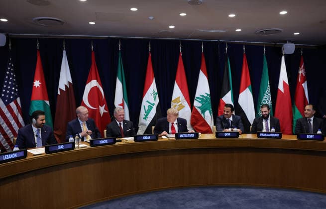 81st United Nations General Assembly in New York NEW YORK, UNITED STATES - SEPTEMBER 22: ----EDITORIAL USE ONLY - MANDATORY CREDIT - TURKISH PRESIDENCY MURAT KULA HANDOUT - NO MARKETING NO ADVERTISING CAMPAIGNS - DISTRIBUTED AS A SERVICE TO CLIENTS----) Turkish President Recep Tayyip Erdogan attends a summit hosted by US President Donald Trump with leaders of Gulf nations on the sidelines of the 81st United Nations General Assembly in New York, United States, on September 22, 2026. TUR Presidency Murat Kula Anadolu New York United States. Editorial use only. Please get in touch for any other usage.  Copyright: x2026xAnadoluxTURxPresidency MuratxKulax