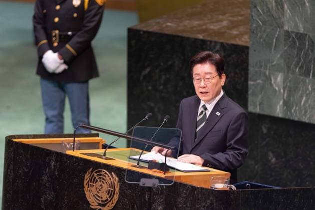 September 22, 2026, New York City, USA: President of the Republic of Korea Lee Jae Myung addresses the General Debate of the 81st session of the United Nations General Assembly at the UN Headquarters in New York City. New York City USA - ZUMAl194 20260922_zip_l194_025 Copyright: xMarekxLadzinskix