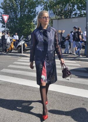 IPA88842929 - Milan, Milan Women s Fashion Week: Spring Summer 2026 2027 - Women s Fashion, Spring Summer 2026–2027, Prada fashion show—Pictured: Caroline Daur  Copyright: xLucaxPontix xLucaPonti IpaAgencyx IPA88842929
