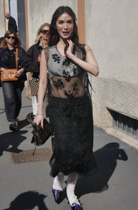 IPA88843138 - Milan, Milan Women’s Fashion Week: Spring Summer 2026 2027 — Women’s Fashion, Spring Summer 2026–2027 — Prada fashion show — Pictured: Heart Evangelista  Copyright: xLucaxPontix xLucaPonti IpaAgencyLucaPonti Ipax IPA88843138