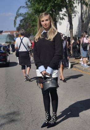 IPA88843144 - Milan, Milan Women s Fashion Week: Spring Summer 2026 2027 - Women s Fashion, Spring Summer 2026–2027, Prada fashion show—Pictured: Xenia Van Der Woodsen  Copyright: xLucaxPontix xLucaPonti IpaAgencyx IPA88843144