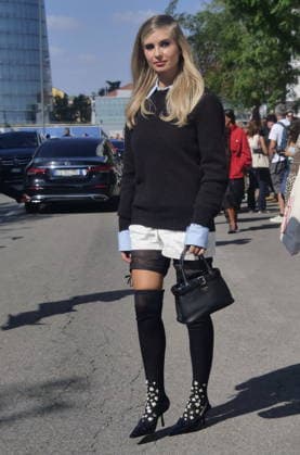 IPA88843147 - Milan, Milan Women s Fashion Week: Spring Summer 2026 2027 - Women s Fashion, Spring Summer 2026–2027, Prada fashion show—Pictured: Xenia Van Der Woodsen  Copyright: xLucaxPontix xLucaPonti IpaAgencyx IPA88843147