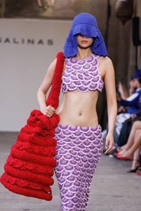 IPA88842682 - Milan, Milan Women™s Fashion Week Spring Summer 2027 - Women™s Fashion, Spring Summer 2027 - J. Salinas fashion show - runway - pictured: Model.  Copyright: xCinziaxCamelax xx IPA88842682