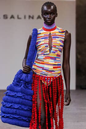 IPA88842761 - Milan, Milan Women™s Fashion Week Spring Summer 2027 - Women™s Fashion, Spring Summer 2027 - J. Salinas fashion show - runway - pictured: Model.  Copyright: xCinziaxCamelax xx IPA88842761