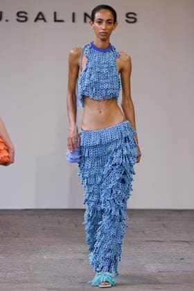 IPA88843031 - Milan, Milan Women™s Fashion Week Spring Summer 2027 - Women™s Fashion, Spring Summer 2027 - J. Salinas fashion show - runway - pictured: Model.  Copyright: xCinziaxCamelax xx IPA88843031