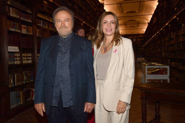 IPA88844393 - Rome, Ministry of Culture: Celebration for Franco Nero™s Stella Award. Pictured: Franco Nero and Lucia Borgonzoni  Copyright: xVincenzoxLandix xVincenzoxLandix IPA88844393
