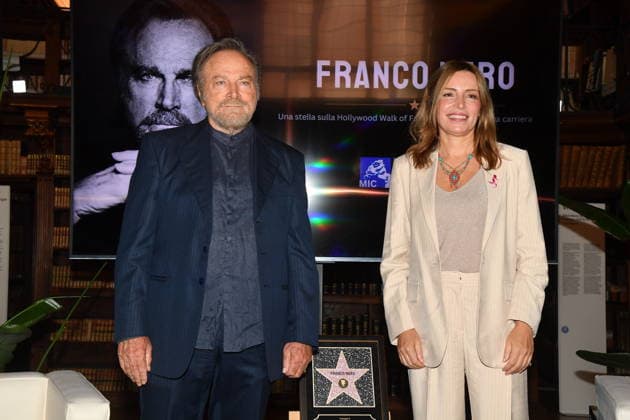 IPA88844321 - Rome, Ministry of Culture: Celebration for Franco Nero’s Stella Award. Pictured: Franco Nero and Lucia Borgonzoni  Copyright: xVincenzoxLandix xVincenzoxLandix IPA88844321