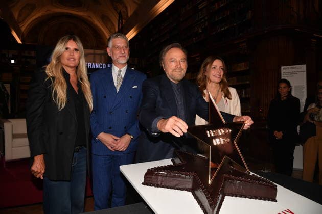 IPA88844485 - Rome, Ministry of Culture: Celebration for Franco Nero’s Stella Award. Pictured: Tiziana Rocca, Alessandro Giuli, Franco Nero, Lucia Borgonzoni  Copyright: xVincenzoxLandix xVincenzoxLandix IPA88844485