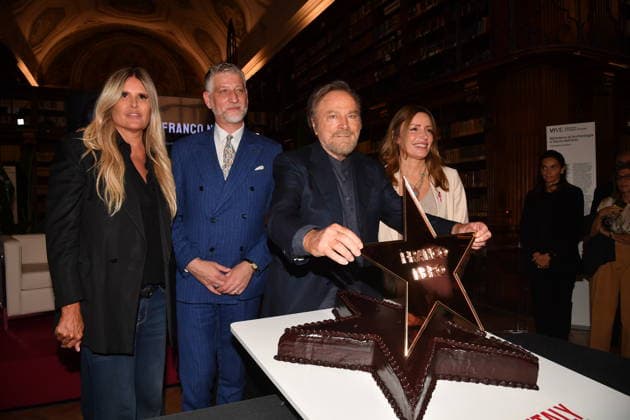 IPA88844491 - Rome, Ministry of Culture: Celebration for Franco Nero’s Star. Pictured: Tiziana Rocca, Alessandro Giuli, Franco Nero, Lucia Borgonzoni  Copyright: xVincenzoxLandix xVincenzoxLandix IPA88844491
