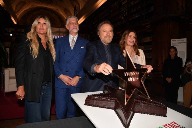 IPA88844504 - Rome, Ministry of Culture: Festa per la Stella for Franco Nero. Pictured: Tiziana Rocca, Alessandro Giuli, Franco Nero, Lucia Borgonzoni  Copyright: xVincenzoxLandix xVincenzoxLandix IPA88844504