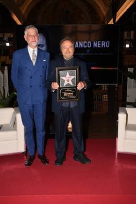 IPA88844589 - Rome, Ministry of Culture: Ceremony to Award the Star to Franco Nero. Pictured: Alessandro Giuli and Franco Nero  Copyright: xVincenzoxLandix xVincenzoxLandix IPA88844589