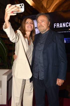 IPA88844606 - Rome, Ministry of Culture: Celebration for Franco Nero’s Stella Award. Pictured: Franco Nero and Lucia Borgonzoni  Copyright: xVincenzoxLandix xVincenzoxLandix IPA88844606