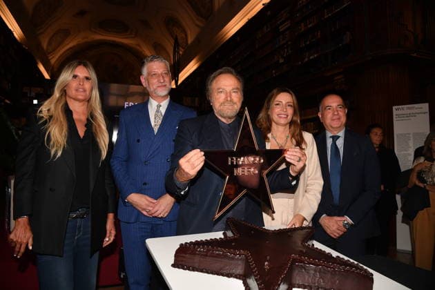 IPA88844521 - Rome, Ministry of Culture: Celebration for Franco Nero’s Stella Award. Pictured: Tiziana Rocca, Alessandro Giuli, Franco Nero, Lucia Borgonzoni  Copyright: xVincenzoxLandix xVincenzoxLandix IPA88844521