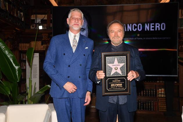 IPA88844569 - Rome, Ministry of Culture: Ceremony to Award Franco Nero the Stella Award. Pictured: Alessandro Giuli and Franco Nero  Copyright: xVincenzoxLandix xVincenzoxLandix IPA88844569