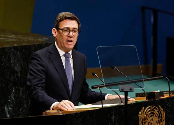 Prime Minister United Kingdom of Great Britain and Northern Ireland Andy Burnham speaks at the UN General Assembly 81st session General Debate in UN General Assembly Hall at the United Nations Headquarters on Tuesday, September 22, 2026 in New York City.  NYP202609228017 JOHNxANGELILLO