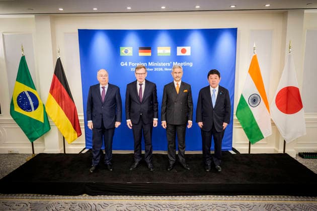 Trip by Federal Foreign Minister Johann Wadephul to New York to attend the UN General Assembly; G4 Foreign Ministers Meeting: Brazil s Foreign Minister Mauro Vieira, Germany s Foreign Minister Johann Wadephul, India s Federal Foreign Minister Subrahmanyam Jaishankar, and Japan s Minister for Foreign Copyright: xDominikxButzmannx