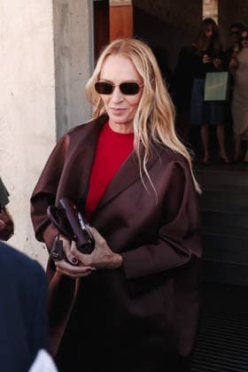 IPA88849589 - Milan, Arrivals at the Prada fashion show during Milan Fashion Week Women s Collection Spring Summer 2027 - Women s Fashion, Spring Summer 2027. Pictured: Uma Thurman  Copyright: xAlessandroxBremecx xx IPA88849589