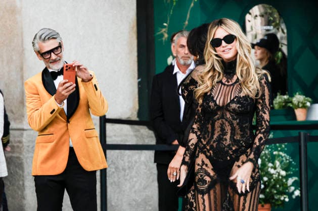 MFW Spring Summer 2027 Celebrities Arrival Vogue World MP MILAN, ITALY - SEPTEMBER 22: Heidi Klum arrives to Vogue World 2026 during Milan Fashion Week WOMEN S COLLECTION SPRING SUMMER 2027 on September 22, 2026 in Milan, Italy. Photo by Marco Piovanotto Abacapress.com Milan Italy  Copyright: xPiovanottoxMarco ABACAx