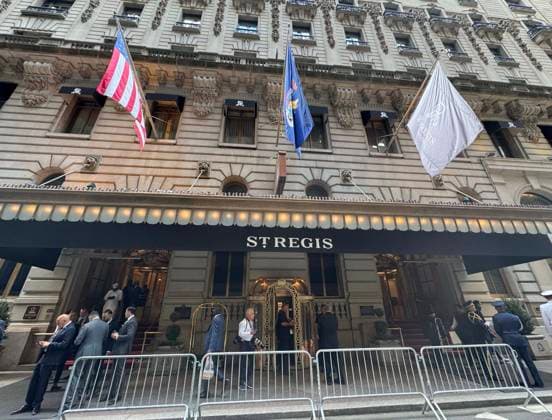 September 22, 2026, New York, New York, USA: An exterior view of the St. Regis Hotel where the Fostering the Future Together with New Private Sector Partnerships event with First Lady Melania Trump and other First Ladies from around the world was held. New York USA - ZUMAk03_ 20260922_zaf_k03_066 Copyright: xNancyxKaszermanx