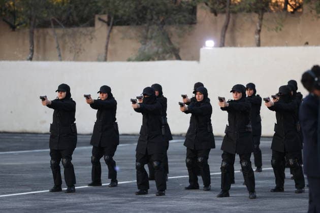 Syria’s Women’s Police Academy graduates its first class DAMASCUS, SYRIA - SEPTEMBER 22: A graduation ceremony is held at the Interior Ministry building for 150 female police cadets who completed six months of training at the Women’s Police Academy affiliated with the Syrian Interior Ministry, marking the academy’s first graduating class, in Damascus, Syria, on September 22, 2026. Izz Aldien Alqasem Anadolu Damascus Syria. Editorial use only. Please get in touch for any other usage.  Copyright: x2026xAnadoluxIzzxAldienxAlqasemx