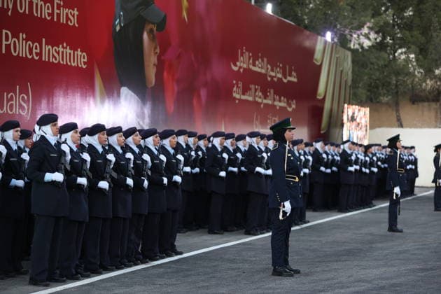 Syria’s Women’s Police Academy graduates its first class DAMASCUS, SYRIA - SEPTEMBER 22: A graduation ceremony is held at the Interior Ministry building for 150 female police cadets who completed six months of training at the Women’s Police Academy affiliated with the Syrian Interior Ministry, marking the academy’s first graduating class, in Damascus, Syria, on September 22, 2026. Izz Aldien Alqasem Anadolu Damascus Syria. Editorial use only. Please get in touch for any other usage.  Copyright: x2026xAnadoluxIzzxAldienxAlqasemx